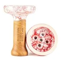 Чаша глиняная Облако Phunnel S Glaze (Бело-красный мрамор)