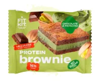 Пирожное протеиновое FitKit 50г Брауни Шоколад-фисташка
