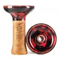 Чаша глиняная Облако Black Glaze (Красно-черный мрамор) 