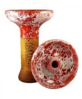 Чаша глиняная Облако Phunnel L Glaze (Красно-белый мрамор)