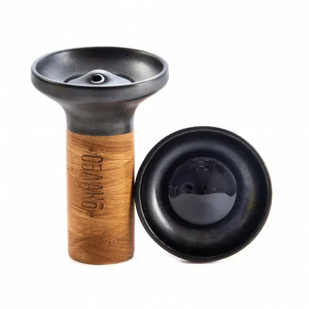 Чаша глиняная Облако Flow (Чёрный на металике)