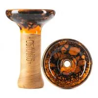 Чаша глиняная Облако Phunnel M Glaze (Оранжево-черный мрамор)