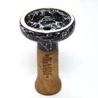 Чаша глиняная Облако Black Glaze (Черно-белый мрамор)